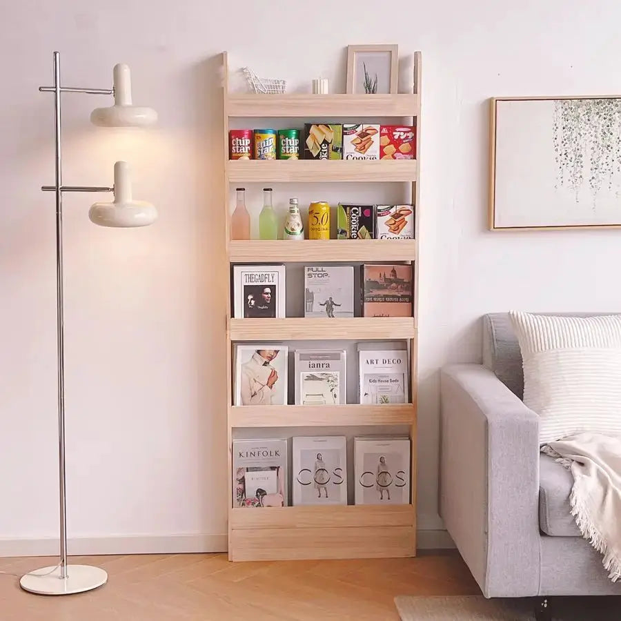 Solid Wood Bookshelf Bookcase Book Shelf Organizer for Books, Toy Storage Bookshelf Rack Wall for Kids and Adults Width 31.5in 8 from PriceLows™