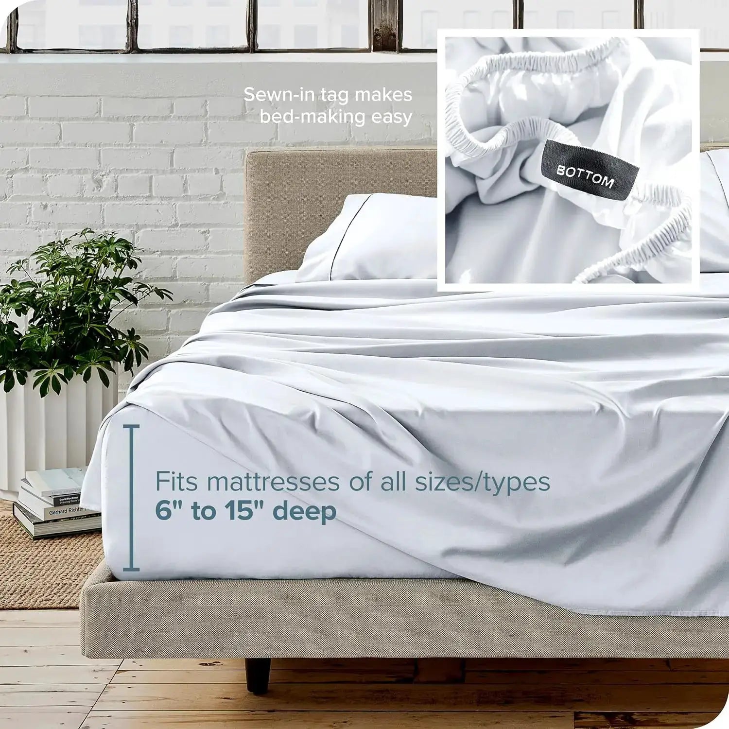 Queen Sheet Set - Ultra-Soft Microfiber Bed Sheets with Deep Pockets, 4 Piece Set for Bedroom (White) from PriceLows™