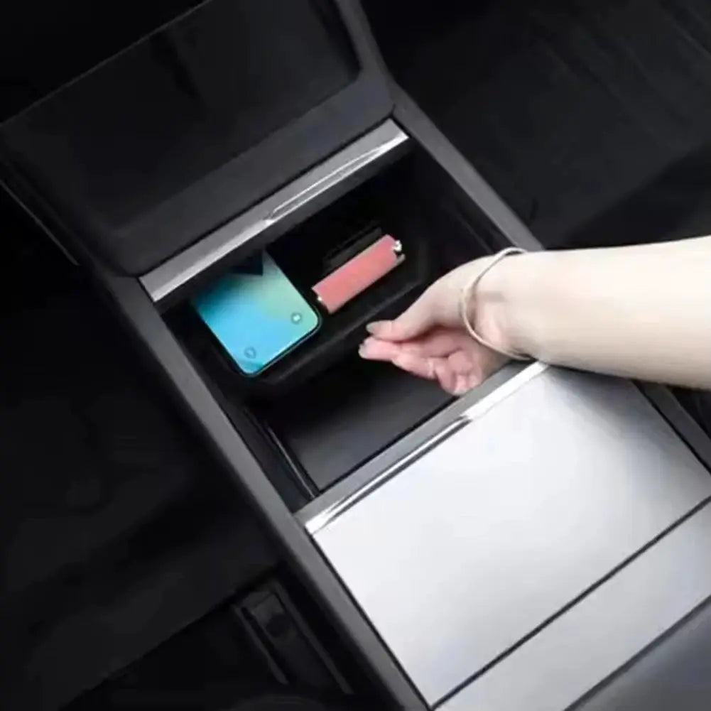 For Tesla Model Y Juniper 2025 Armrest Organizer Hidden Box Center Console Storage Box Trays For Tesla Highland 2025 from PriceLows™