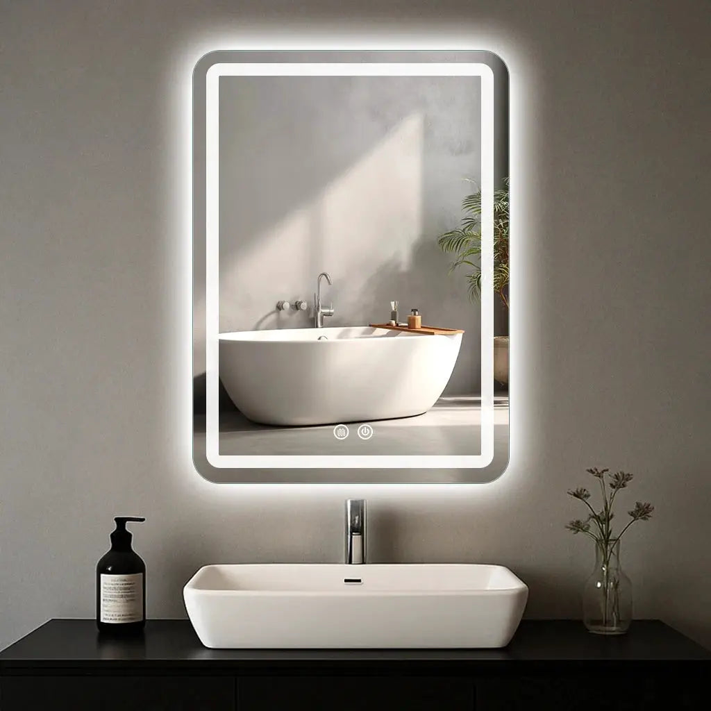 20x28 inch LED Bathroom Mirror Vanity Mirrors with Backlit Lights Fogless Makeup Mirror Wall Mounted with Demister from PriceLows™