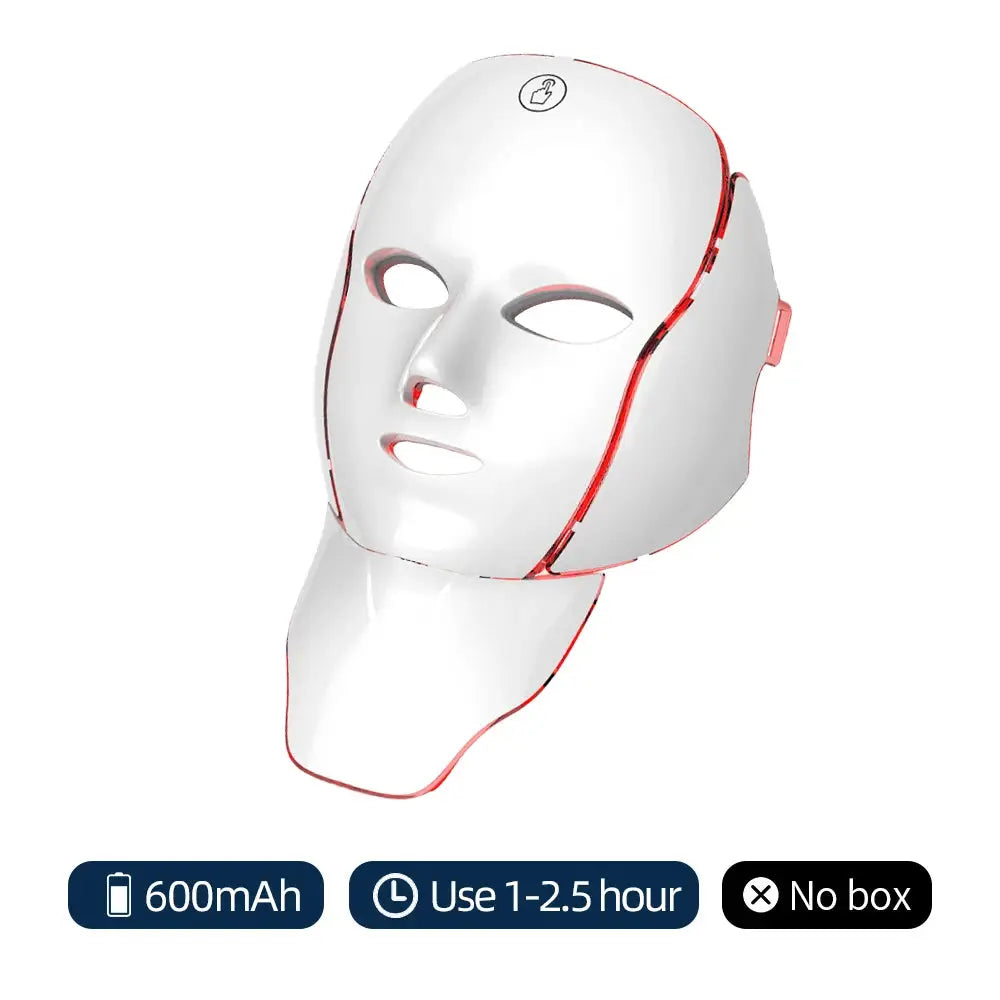 7 Colors LED Facial Mask with Neck LED Light Photon Mask Skin Rejuvenation Anti Acne Beauty Device Face Lifting Firm Massager from PriceLows™