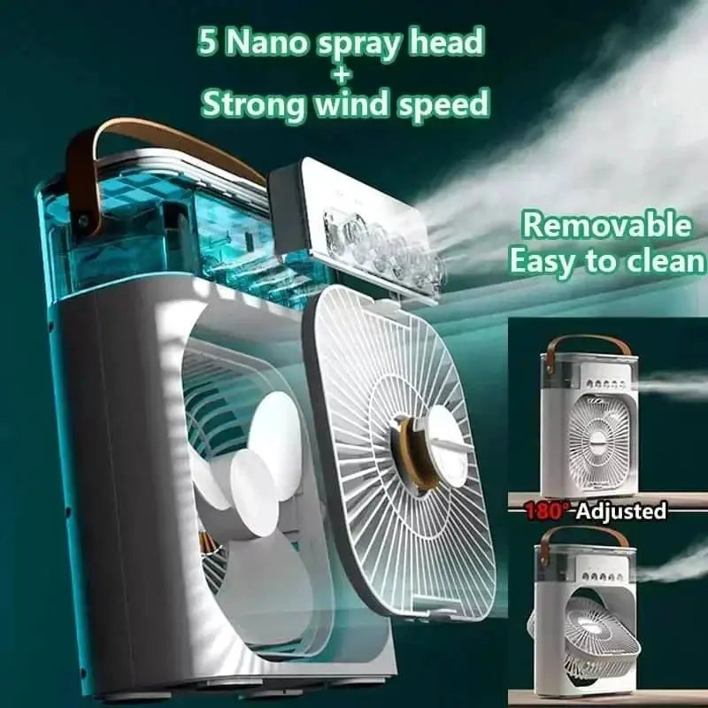 3 In 1 Portable Mini Air Cooler Fan AIr Conditioner LED Night Light Humidifier Adjustable Speed Personal Air Cooler from PriceLows™