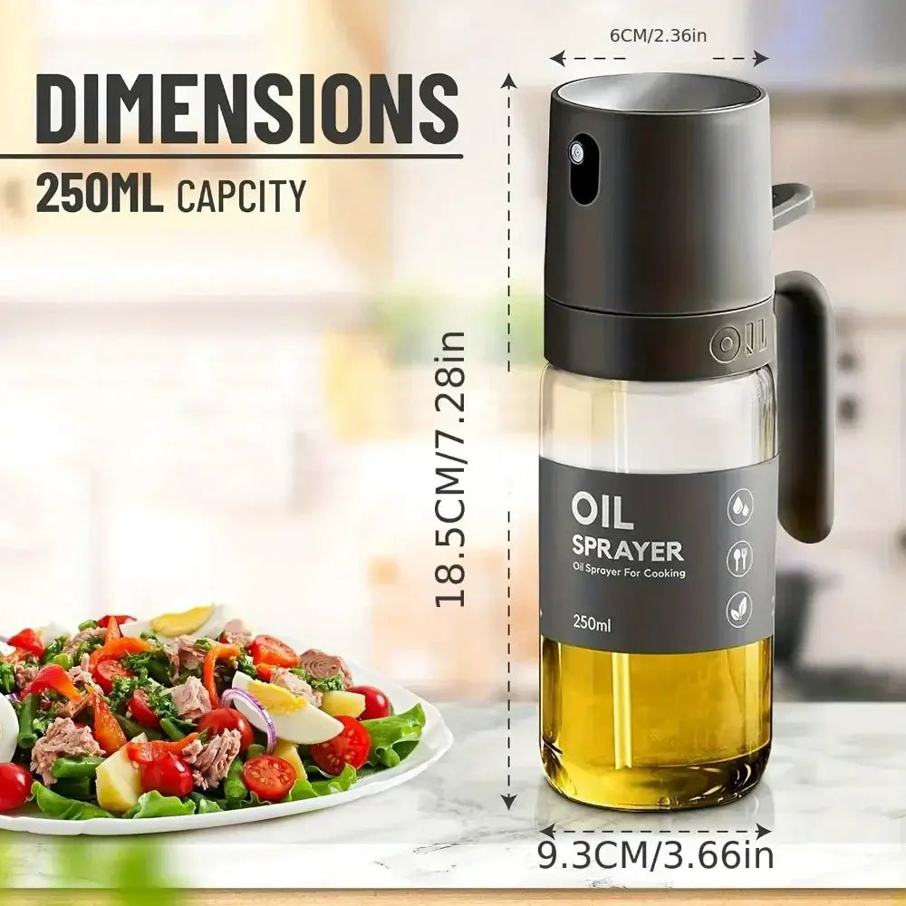 Oil Sprayer | Olive Oil Dispenser | 2-In-1 Fine Mist | Glass Bottle