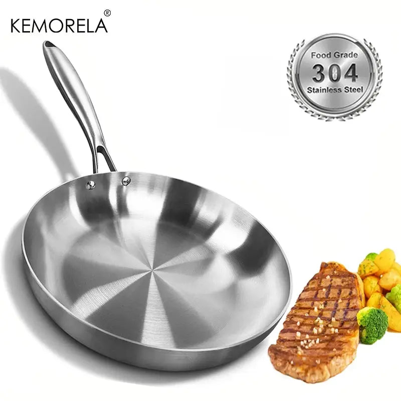 Stainless Steel Frying Pan | 304 Grade | Induction Compatible