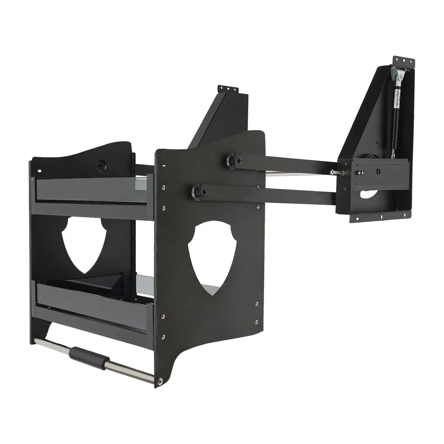 2 Tiers Pull-down Cabinet Storage Shelf Basket Organizer 66.14 lbs Max. Load-bearing For Kitchens, Bars, Coffee, etc from PriceLows™