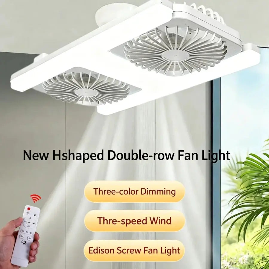 LED Ceiling Fan Light | 60W Power | E27 Socket | Double Fans