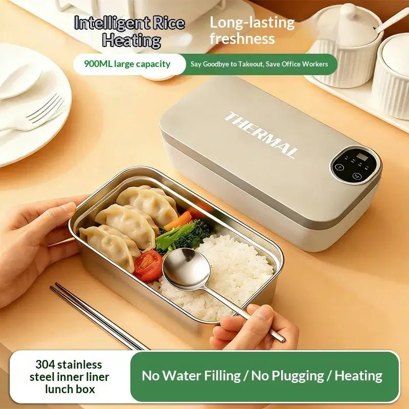 Heated Lunch Box Water Free Insulation Portable Self-Heating Electric Lunch Heater For Office Car Travel 304 Stainless Steel from PriceLows™