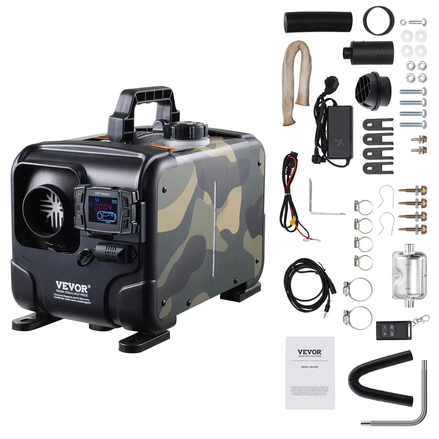 SucceBuy 8KW Car Heater 12V/24V All in One Diesel Air Heater Bluetooth/Display/CO Alarm Horizontal Diesel Heater for Vehicle RV from PriceLows™