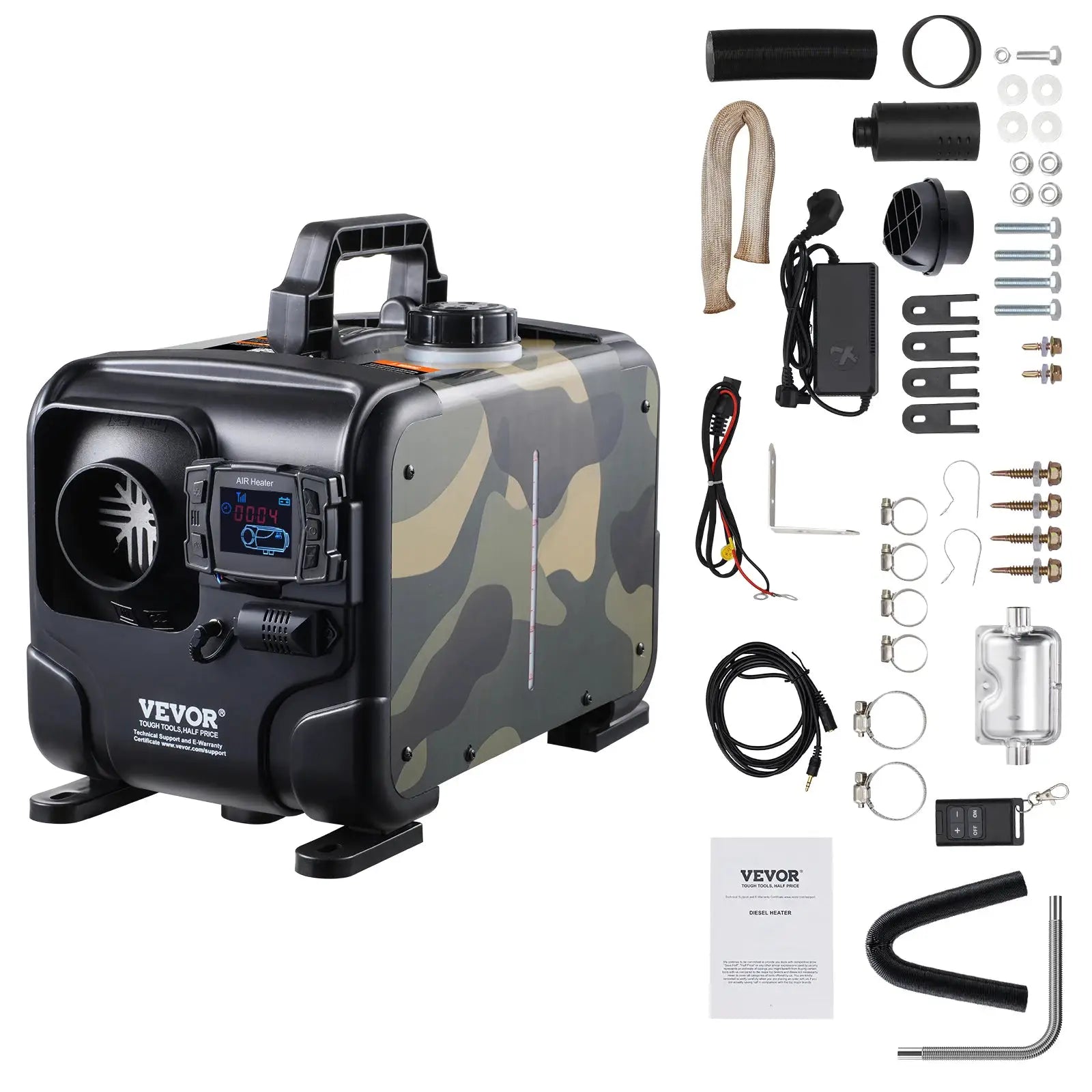 SucceBuy 8KW Car Heater 12V/24V All in One Diesel Air Heater Bluetooth/Display/CO Alarm Horizontal Diesel Heater for Vehicle RV from PriceLows™