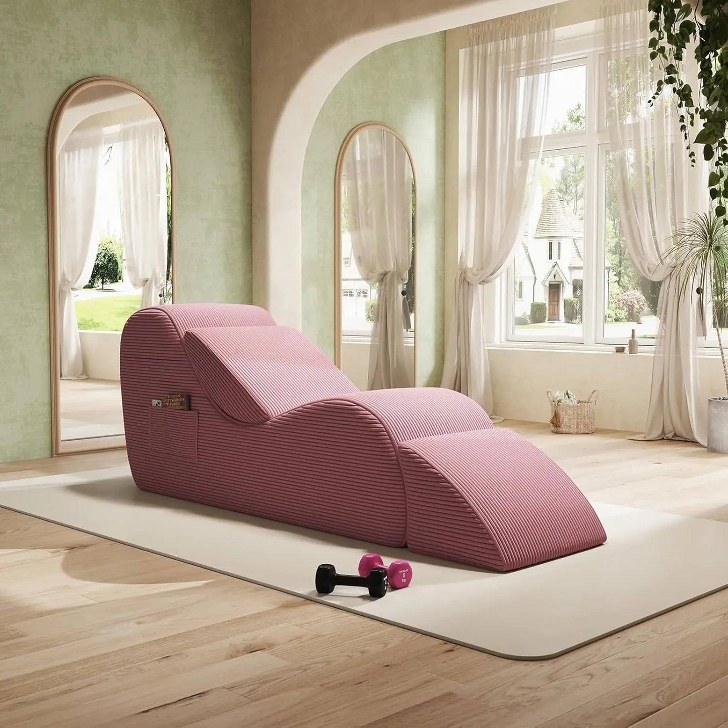 Corduroy Yoga Sofa | All Sponge Filled | Side Pocket | One Size