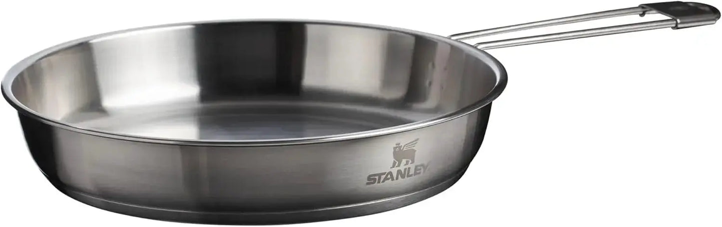 26-Piece Camp Kitchen Cook Set with 4QT Pot & 8in Fry Pan, Stainless Steel, Nesting Design for Camping, BPA-Free from PriceLows™