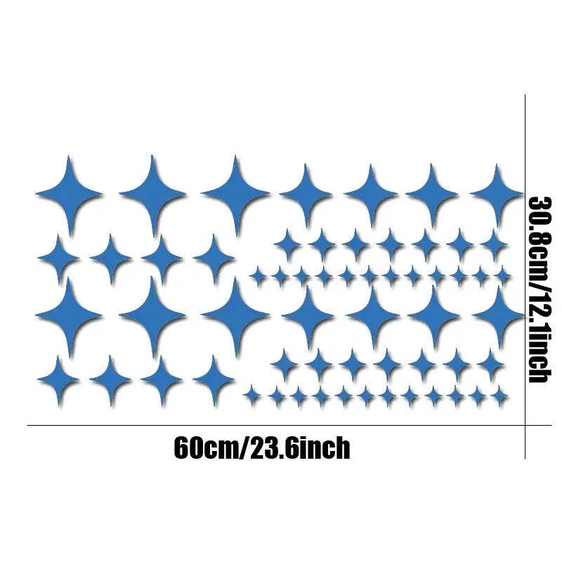 60pcs Large Car Sticker Full Of Stars, Star Set, Continuous Bead Star, Four Corner Star, Quadrilateral Star Vinyl Creative from PriceLows™
