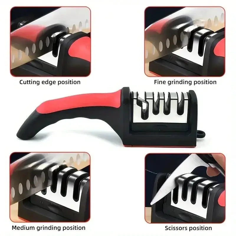 3-Segment Knife Sharpener Knife Sharpeners for Kitchen Knives Stainless Steel Three-Purpose Sharpening Stone for Kitchen Tools from PriceLows™
