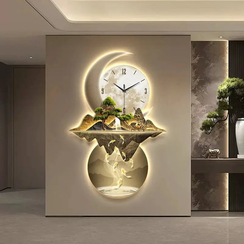 Aesthetic Minimalist Living Room LED Wall Clock Luxury Restaurant Digital Clock Corridor Wall Lamp Mute Hang Clock Home Decor from PriceLows™