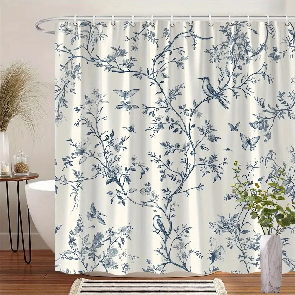 Universal Fit Shower Curtain With Hooks Set For Bathroom Decor And Water Control from PriceLows™
