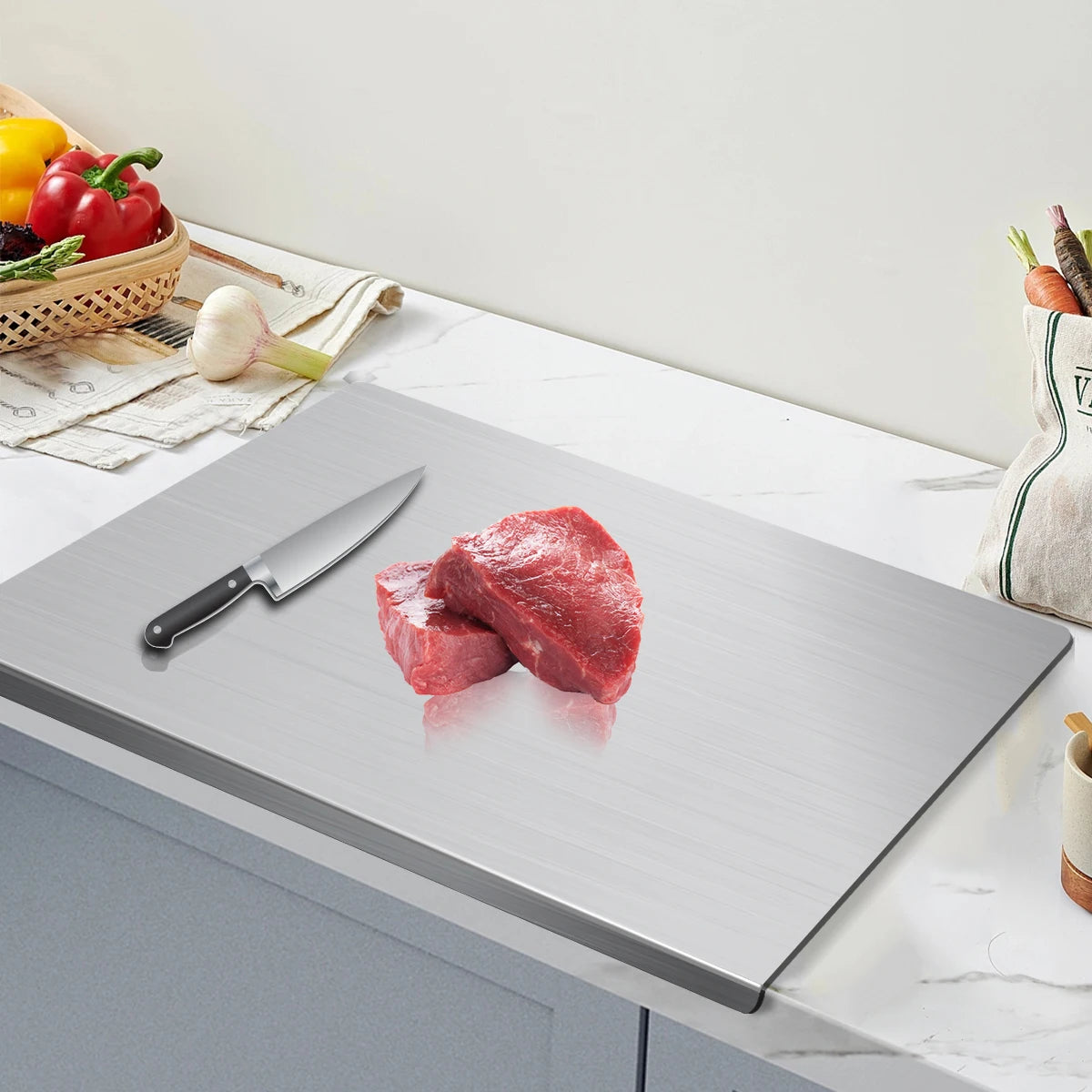 304 Stainless Steel Cutting Board Butcher Block Household Rolling Board Kitchen Supplies Food Preparation Meal Prep Tools from PriceLows™