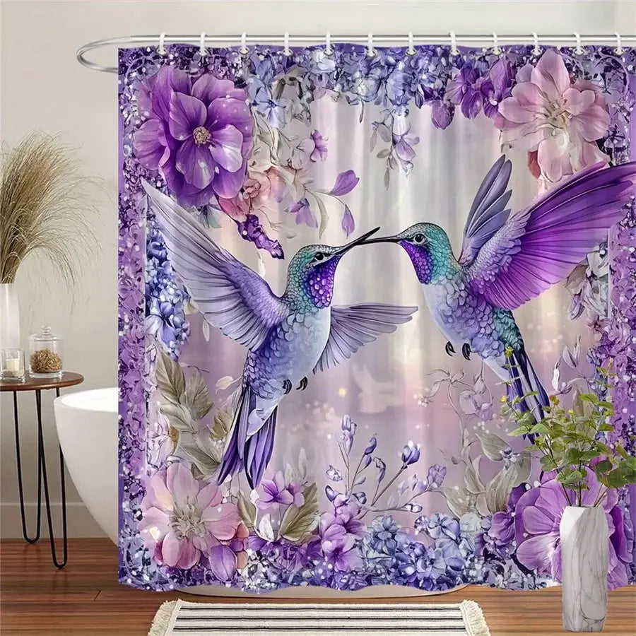 Universal Fit Shower Curtain With Hooks Set For Bathroom Decor And Water Control from PriceLows™