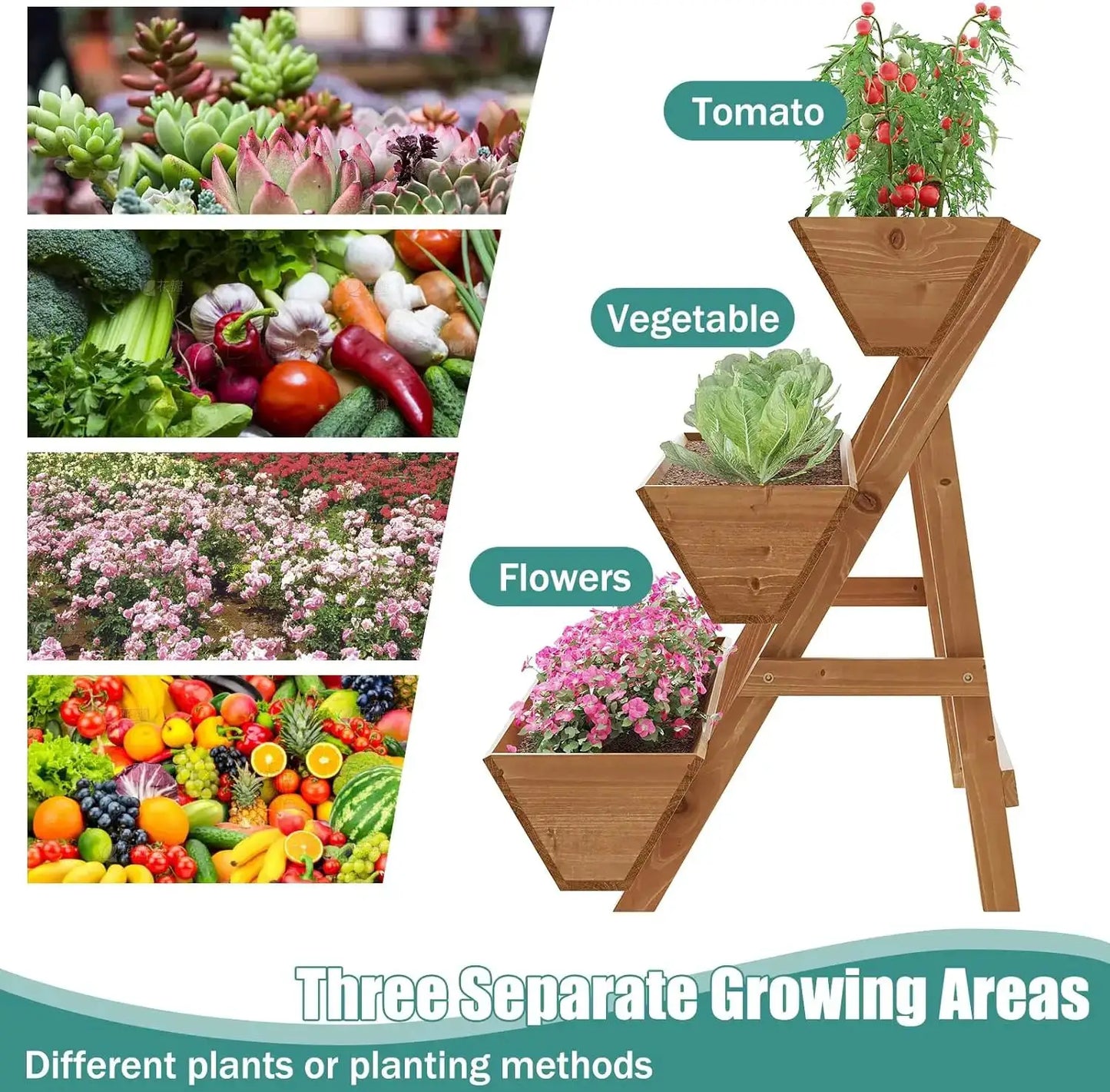 Raised Garden Bed, 3 Tier Vertical Garden Planter for Indoor & Outdoor, Raised Planter Box with Legs from PriceLows™