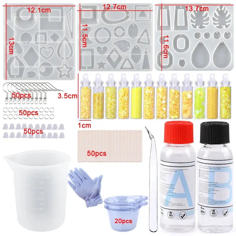 Epoxy Resin Molds Kit | Silicone Jewelry Making | Keychain Earring Diy