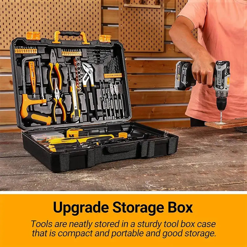 DEKO 20V cordless drill kit with battery, men's drill, manual repair, basic toolbox, suitable for household tools from PriceLows™