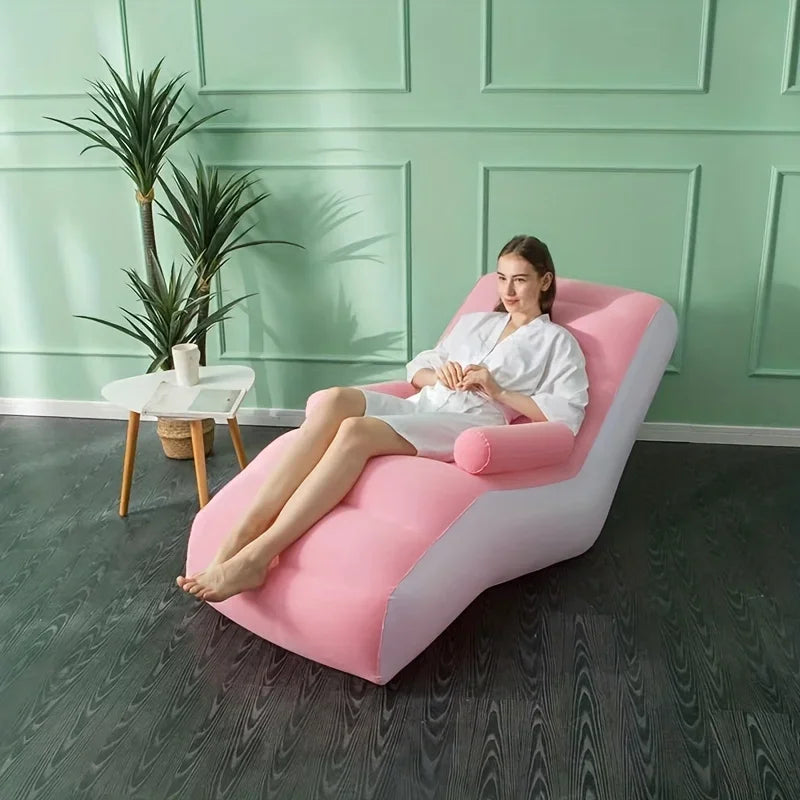 Inflatable Lazy Sofa | S Shaped Ergonomic Recliner | Flocking PVC | For Kids