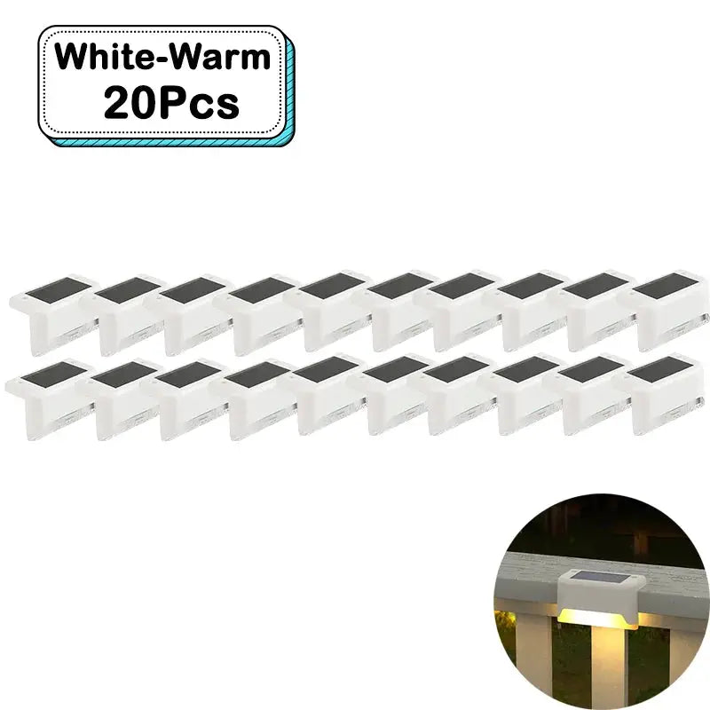 Outdoor Solar Step Lights Warm White LED Waterproof Stair Path Lighting for Garden Patio Fence Balcony Decoration Solar Power from PriceLows™