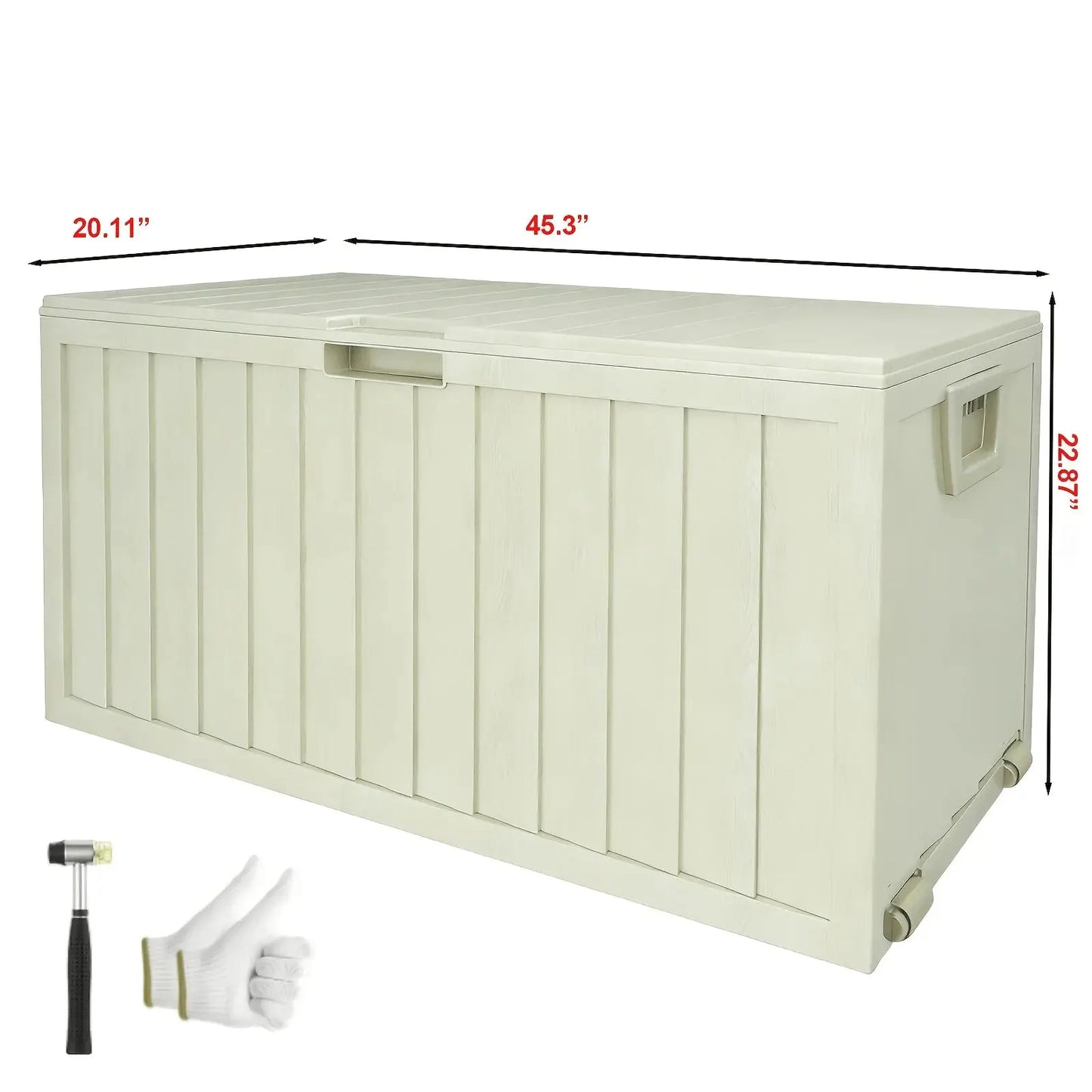 75/35 Gallon Outdoor Storage Box Waterproof Deck Box with Handles & Wheels, Large Patio Furniture Storage Cabinet for Pool Accessories, Tool Chests - Easy Assembly Rack System, Garden Tools Garage Mounted Storage Systems, Cab from PriceLows™