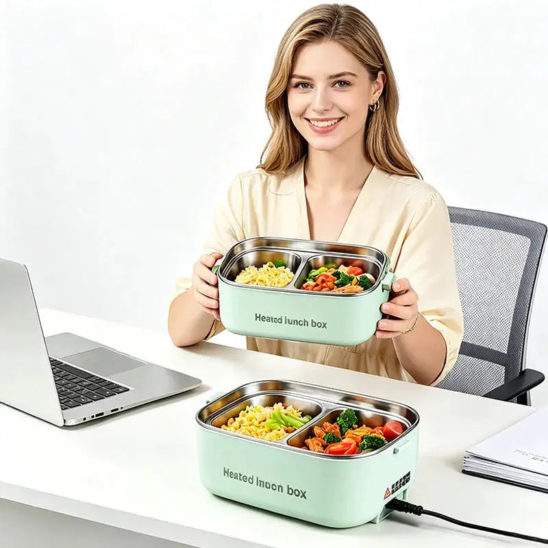 Portable Electric Heating Lunch Box Stainless Steel Constant Temperature 1L School Office Plug-In Heated Insulated Lunch Box from PriceLows™