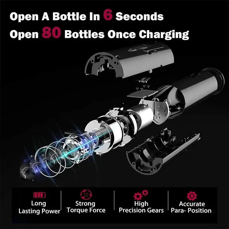 USB Rechargeable 4-in-1 Electric Wine Opener Set with Decanter Aerator Pourer Stopper And Foil Cutter - Complete Wine Tool Kit from PriceLows™