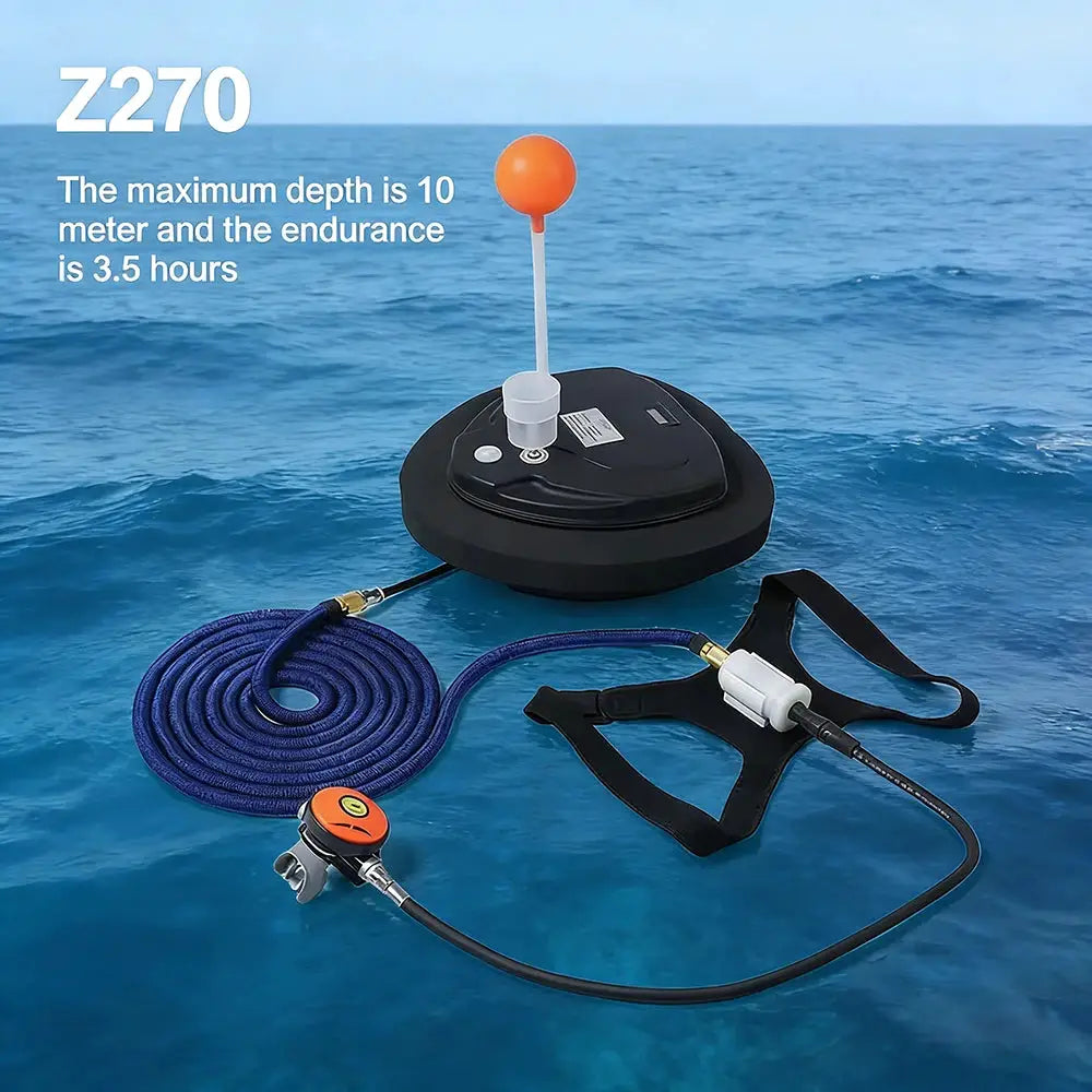 7M Deep Underwater Ventilator, Portable Scuba Diving Snorkel Equipment, Mobile Respirator for Snorkeling & Ice Diving, 1H from PriceLows™