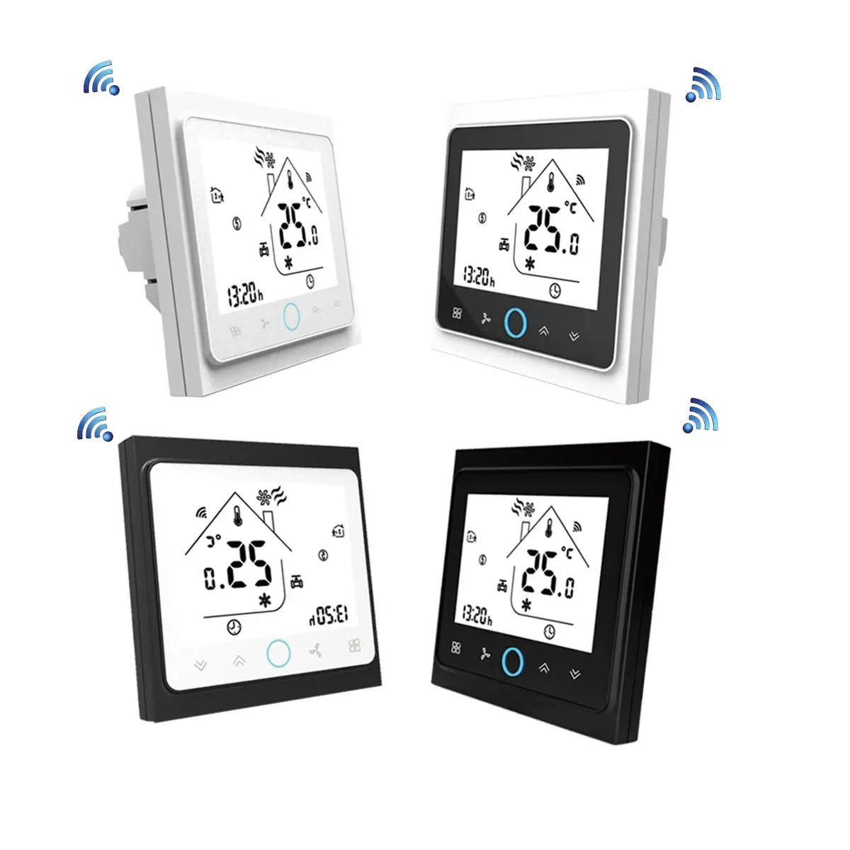 Qiumi Wifi Thermostat Temperature Controller Intelligent Air Conditioning Programmable Temperature Controller with 4-tube from PriceLows™