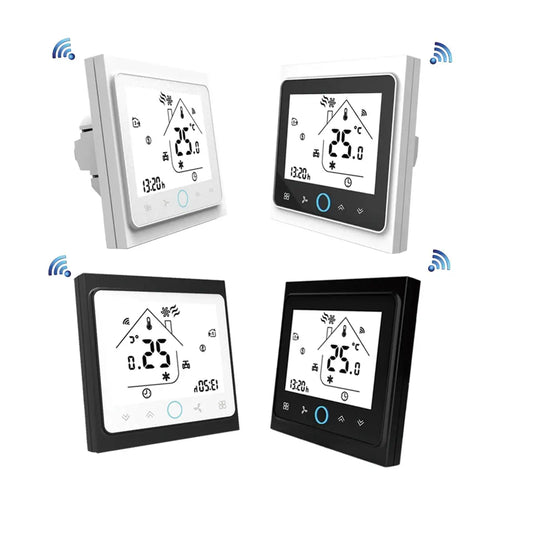 Qiumi Wifi Thermostat Temperature Controller Intelligent Air Conditioning Programmable Temperature Controller with 4-tube from PriceLows™