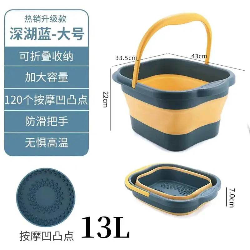 Portable Foot Soaking Tub | Deep Foldable Basin | Compact Home Spa | Large Capacity