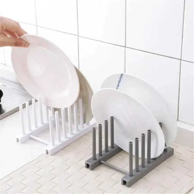 2 PCS Modern Design Dish Drainer Rack Kitchen Plates Holder Drying Organizer Plates Display Shelf Pot Lid Storage Stand Plate from PriceLows™