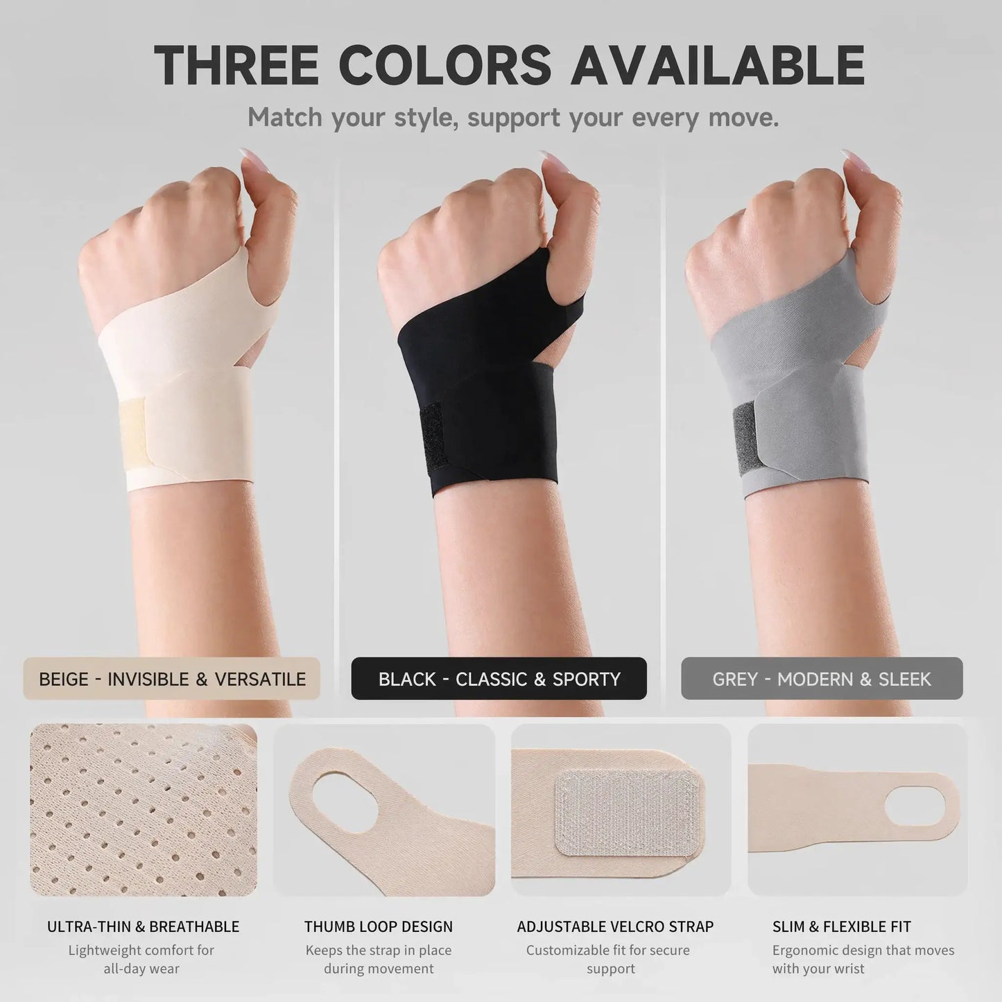 Unisex Wrist Support Brace | Adjustable Compression | Gym, Tennis, Weightlifting