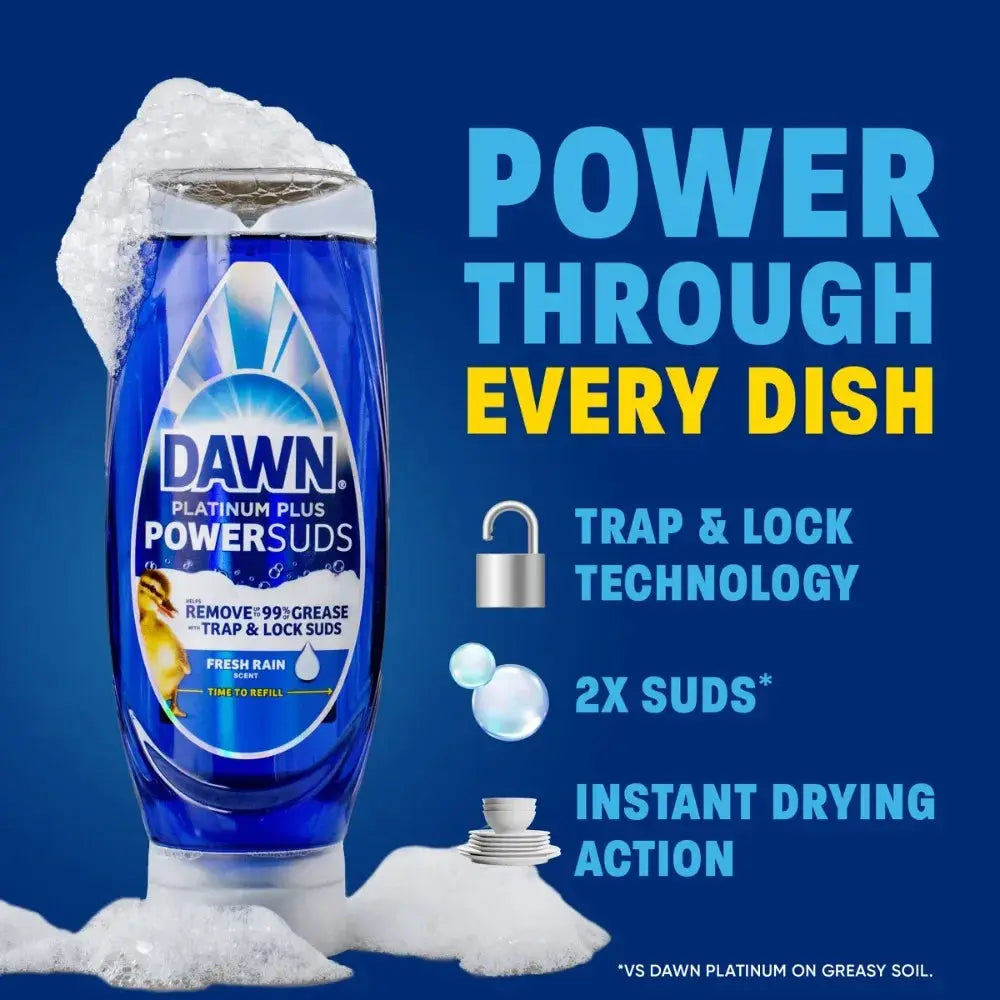Dish Soap | Ez Squeeze Liquid | Fresh Rain Scent | 17.4 Fl Oz