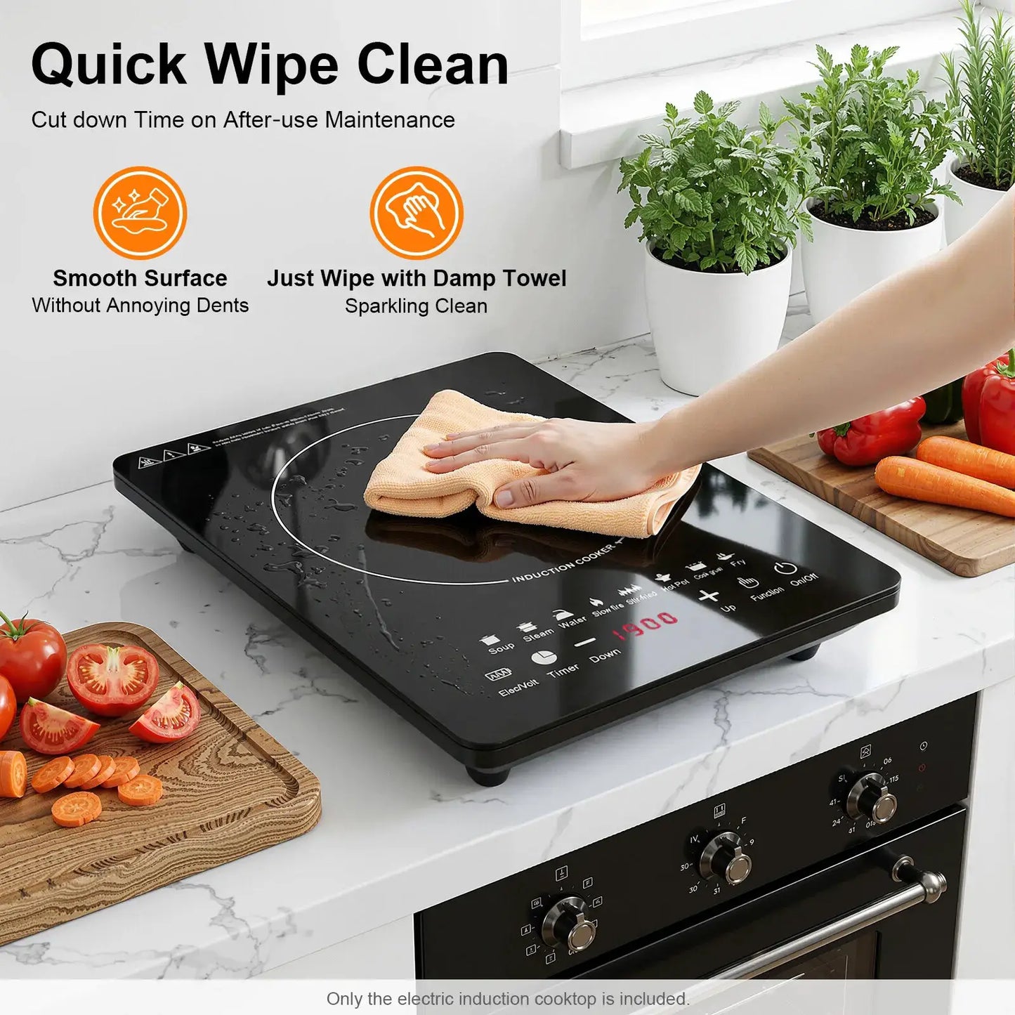 Induction Cooktop | 750W | 8 Power Levels | Portable Stove For Home And RVs