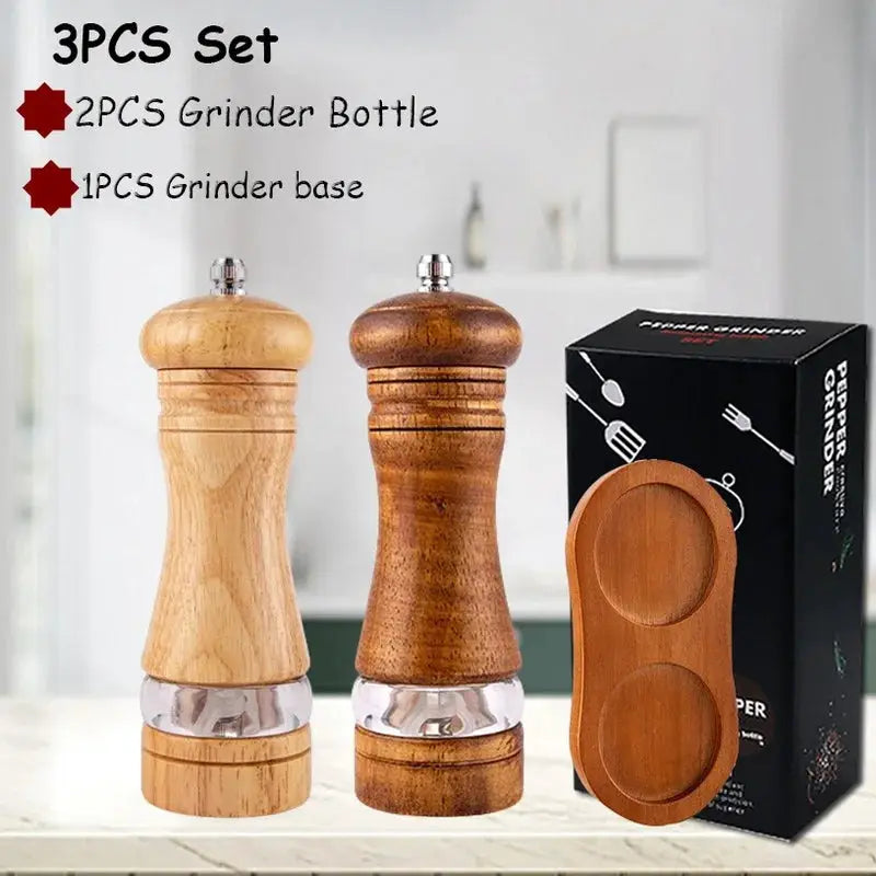 Pepper Grinder | 6-Inch Body | Adjustable Ceramic Mills | Salt Pepper Set