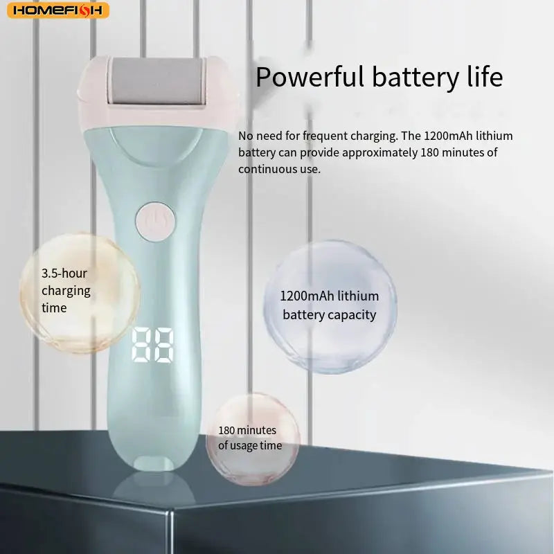 HOMEFISH Electric Pedicure Foot USB Rechargeable Power Display Grinding Exfoliator Replacement Heads For Heel Callus Remover from PriceLows™