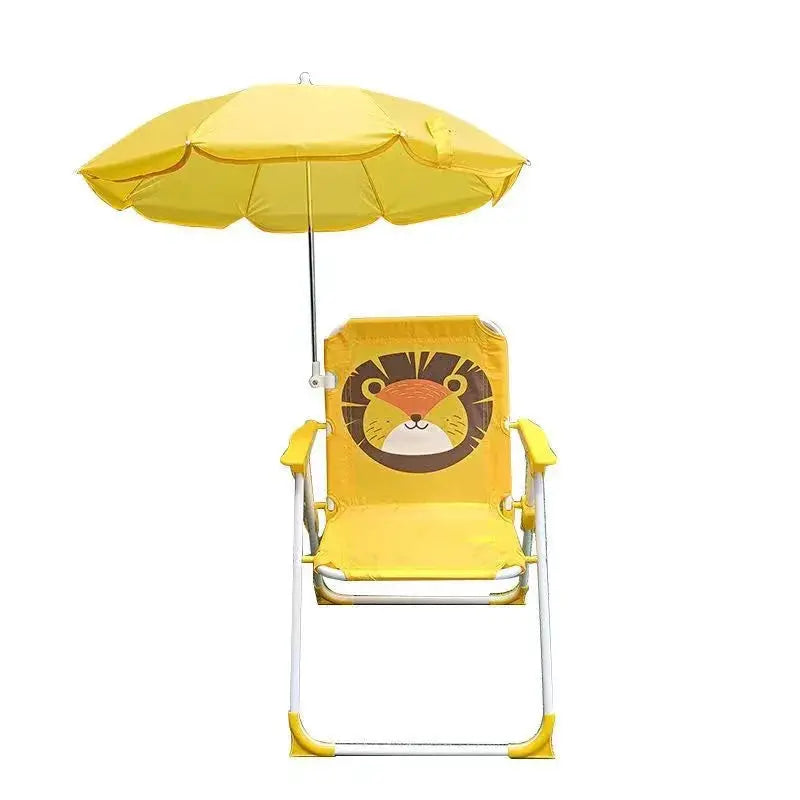Kids Folding Chair | Umbrella Included | Cartoon Animal Pattern | Outdoor from PriceLows™