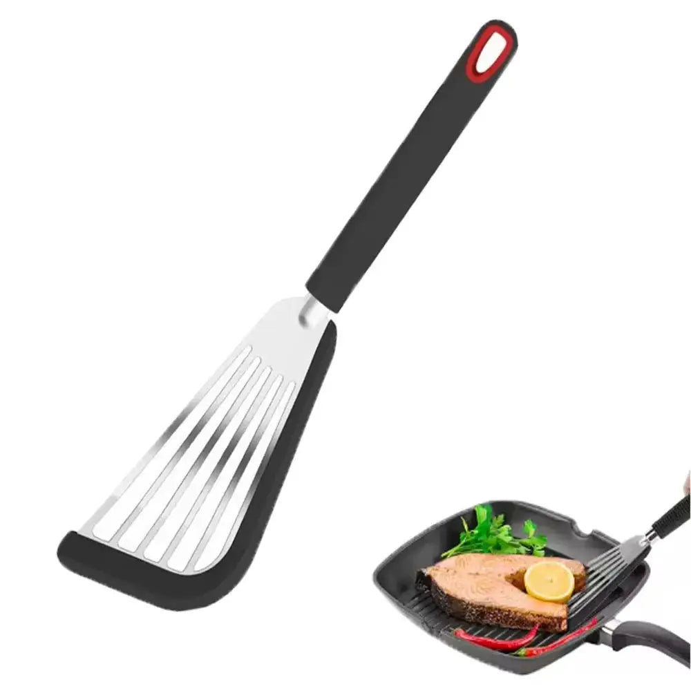 The Kitchen Anti-scalding Frying Spatula Heat-resistant Frying Fish Spatula All Stainless Steel Spatula Home Outdoor Cooking from PriceLows™