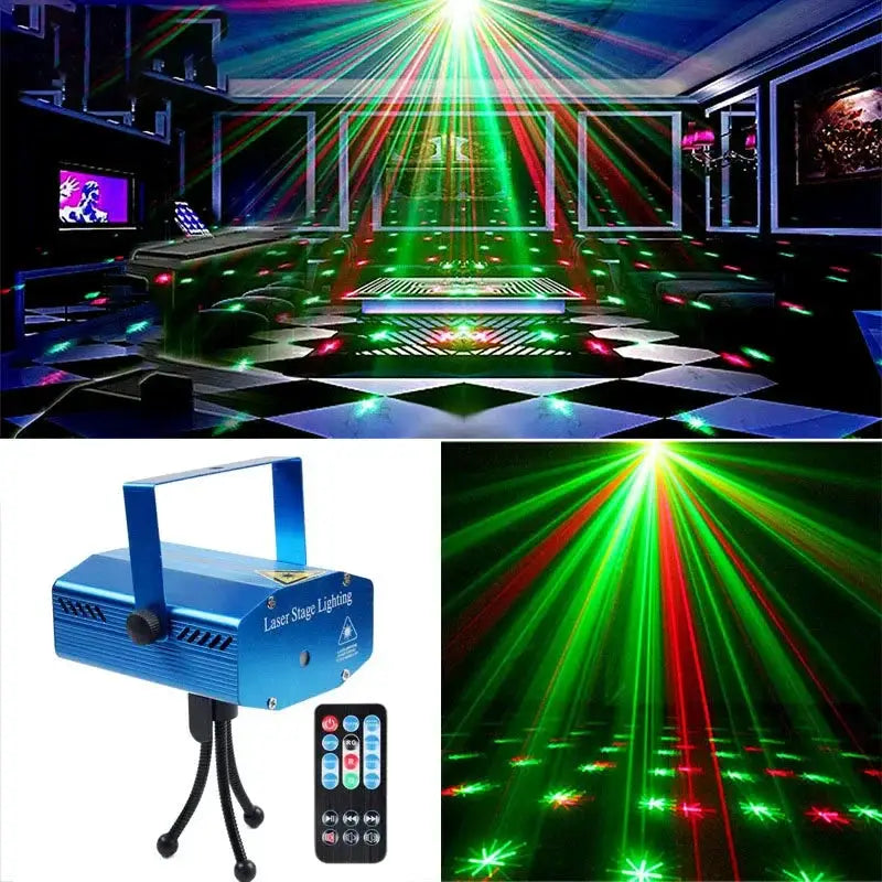 LED Laser Stage Light | Sound Activated | Remote Control | Outdoor Use
