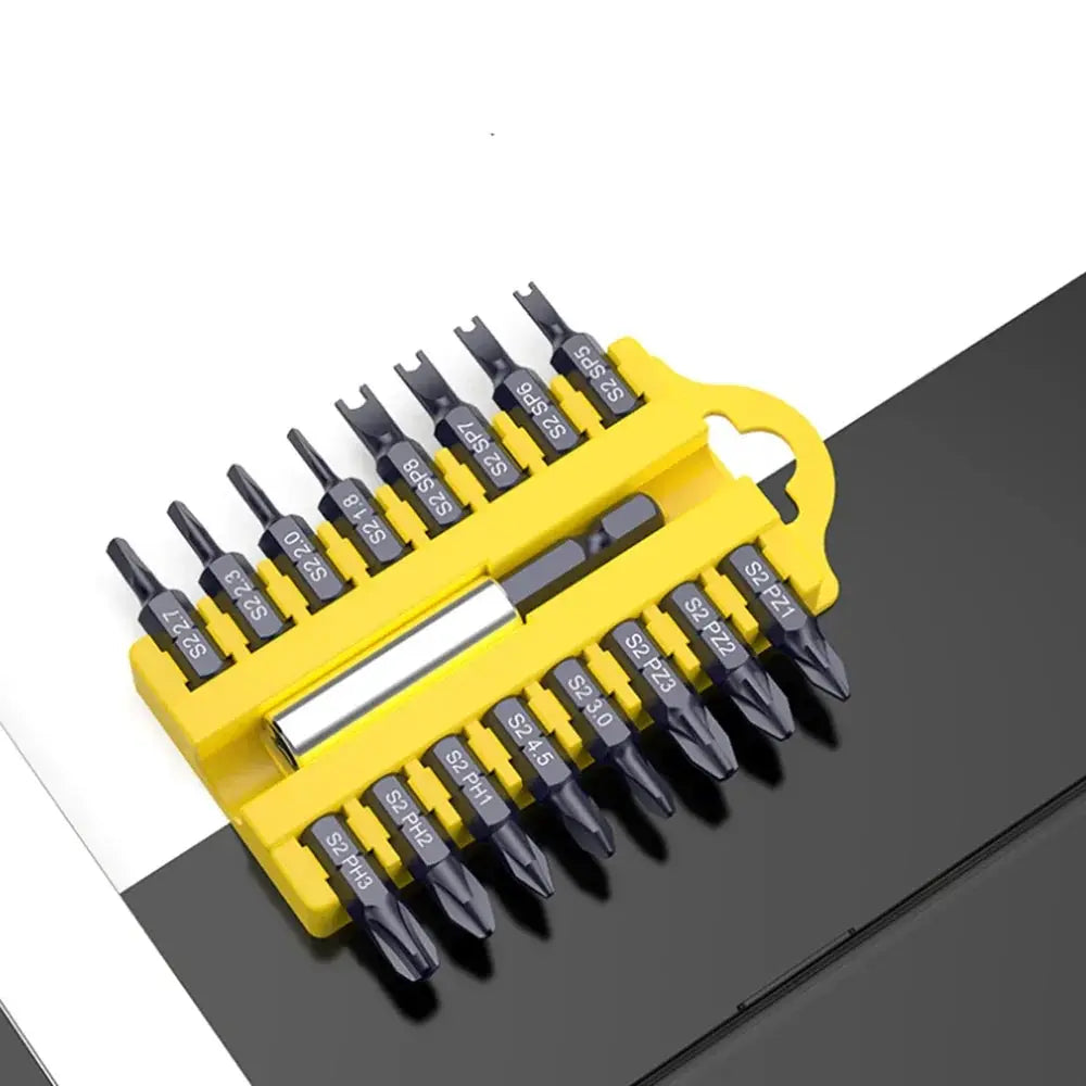 17Pcs S2 Alloy 25mm Steel Magnetic Screwdriver Bits Set in Torx Hex Square Phillips Slotted U-shaped Y Triangle DIY Hand Tool from PriceLows™