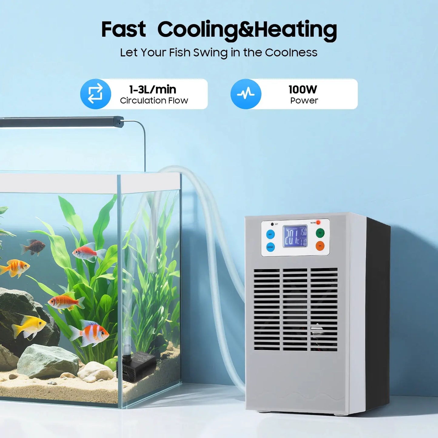 Aquarium Chiller Heater | 100W | 30L Capacity | 10-40C Range