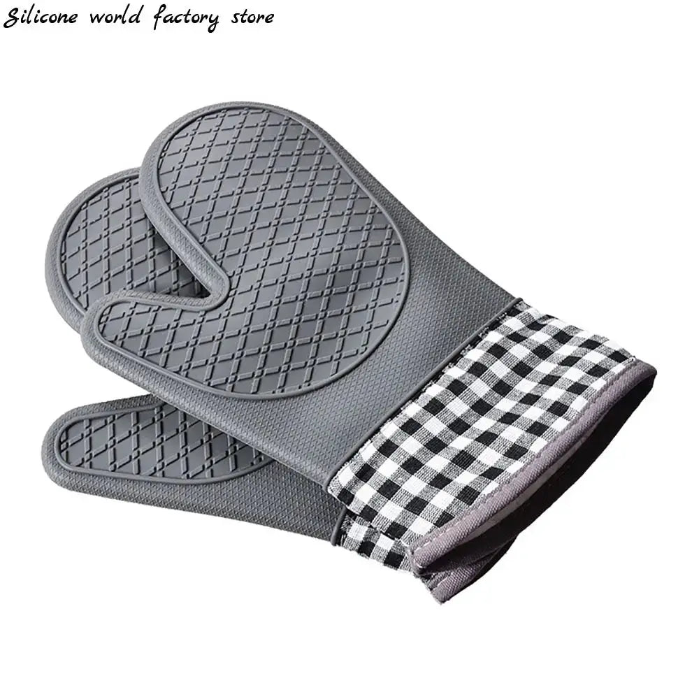 Silicone Oven Mitt | Heat Resistant | Non Slip | Black Gray