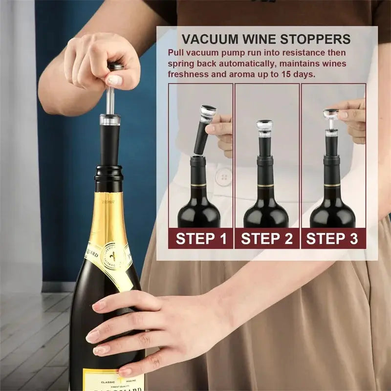 Wine Aerator Pourer Spout and Wine Stopper Vacuum Pump, Wine Decanter with Aerator Improved Flavor Enhanced Bouquet Bubbles from PriceLows™