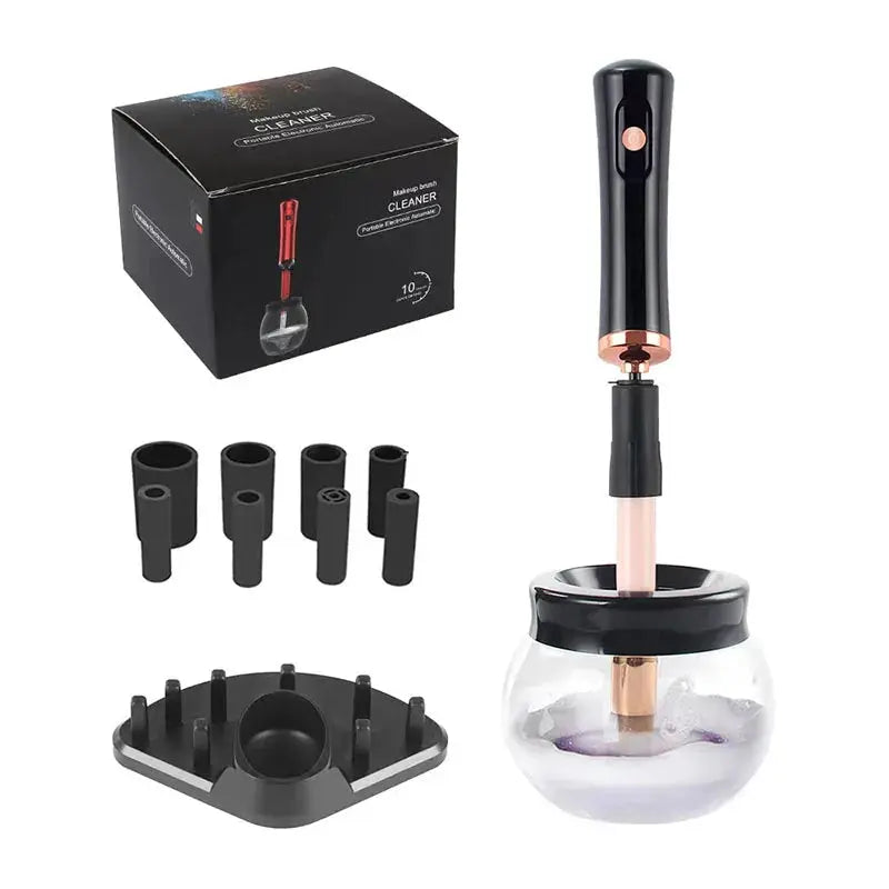 Electric Makeup Brush Cleaner | Automatic Rotary Design | 8 Size Collars