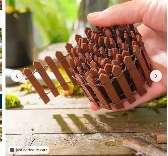 1pc Mini Fence, Garden And Bonsai Decoration Fairy Tale Garden Fence Wooden Decoration, DIY HandicraftProject Mini Picket Fence from PriceLows™