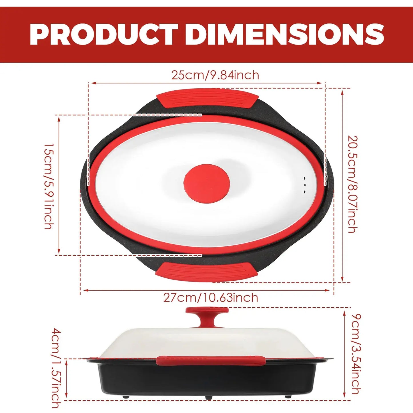 Microwave Grill Pan | Nonstick Aluminum | With Cover