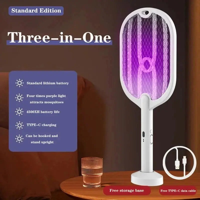 Upgraded 3000V Mosquito Swatter with TYPE-C Charging, 3 in 1 Electric Mosquito Swatter, Mosquito Killer Lamp from PriceLows™